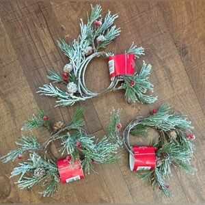 NWT 3 sets Ashland cooked garland 5 feet each berries, snow, pinecones